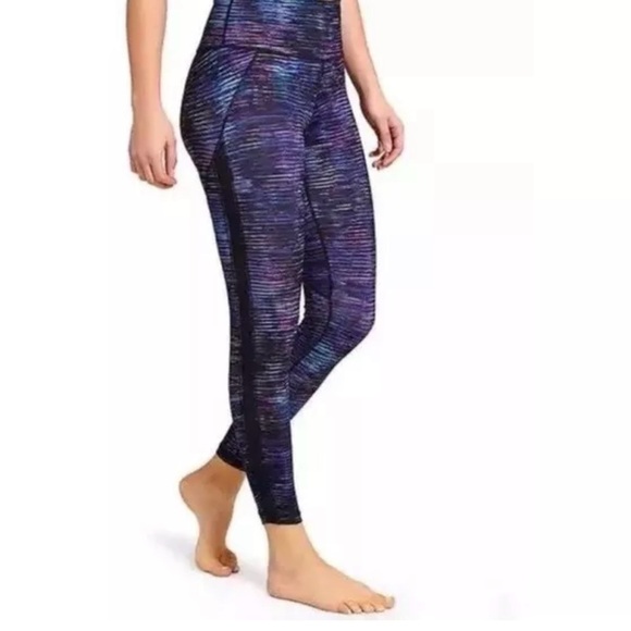 Athleta Interstellar High Rise Mesh Detail 7/8 Multicolor Tights Size Medium - Picture 9 of 10